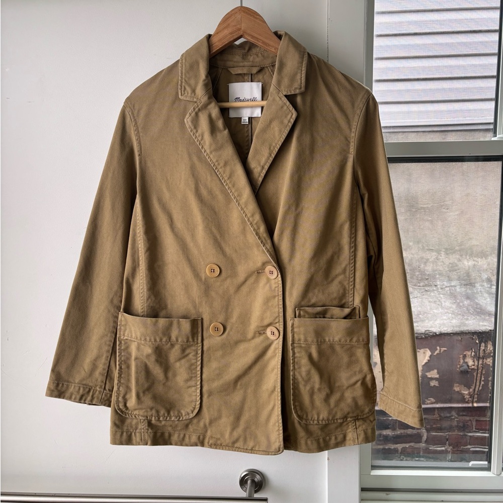 Madewell Women's Khaki Double-Breasted Blazer